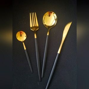 24pcs Stainless Steel Cutlery Set,Stainless Steel, Portuguese Cutlery Sp…